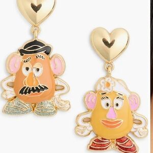 Pixar MR. and MRS. Potato Head Earrings with Hearts BNIB TA Ty LS